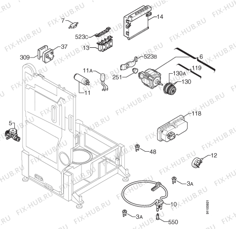 Взрыв-схема посудомоечной машины Zanussi DTI6759E - Схема узла Electrical equipment 268